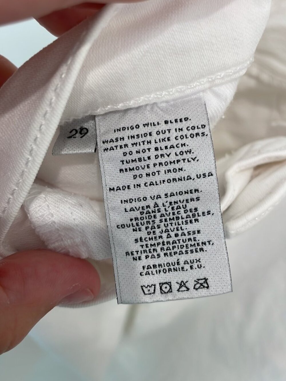 J Brand White Denim Jeans “Cropped Rail” Discontinued Size 29 - Picture 5 of 7